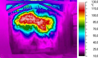 Термоизображение поверхности печи